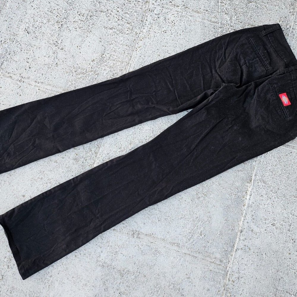 Dickies Girl Jeans Pant Black Boot Cut Mis Rise Stretch Pant Size 3 Junior 28X31 - Picture 4 of 9